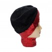 کلاه حجاب توری پفکی و پولک دوزی لبه قرمز 1023 (توربان)