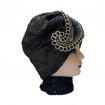 کلاه حجاب گیپور جواهر دوزی تکه ای 1034 (توربان)